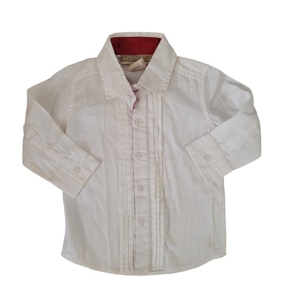 Well Dressed Wolf White Pleated Long Sleeve Shirt